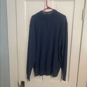 Men's Classic Zip-Up Sweater in Deep Blue